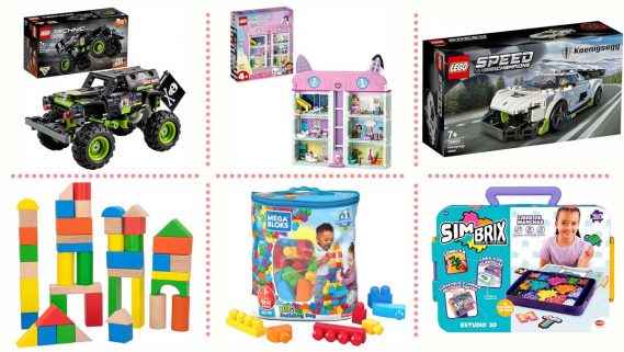 Selección de juguetes de construcción y piezas en Amazon.