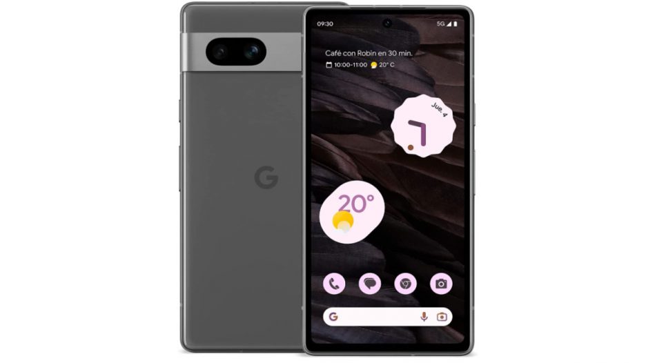 Google Pixel 7a en color gris.