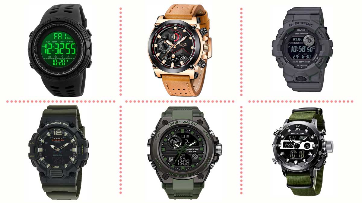 Reloj táctico militar deportivo para hombre, reloj de cara grande, para  deportes al aire libre, 50M, impermeable, reloj analógico digital para  hombres