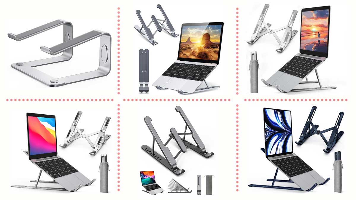 ivoler Soporte para laptop, soporte elevador para laptop, soporte para  tableta de computadora, 6 ángulos ajustables, de aluminio, ergonómico