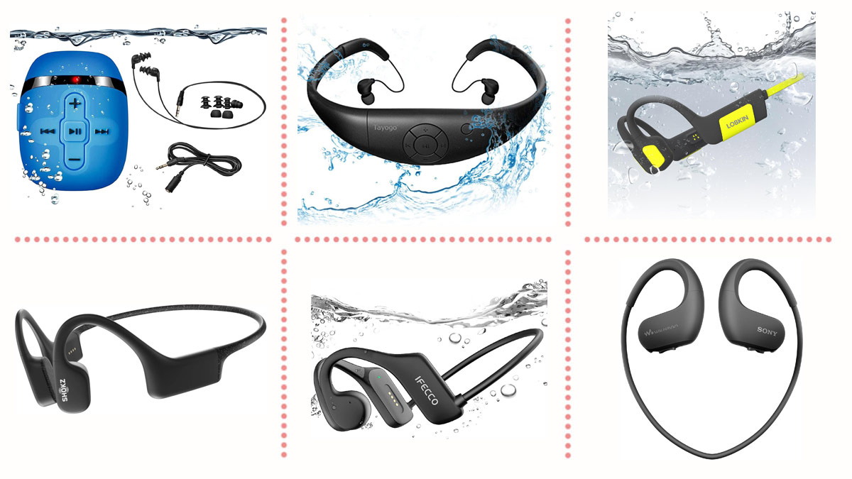 IFECCO - Auriculares de conducción ósea para natación, IPX8, impermeables,  con Bluetooth 5.3, auriculares deportivos inalámbricos abiertos con memoria