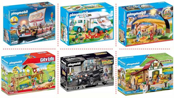 Selección de seis juguetes de Playmobil vendidos en Amazon.