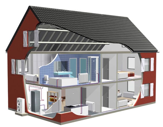 Sistema de calefacción renovable.