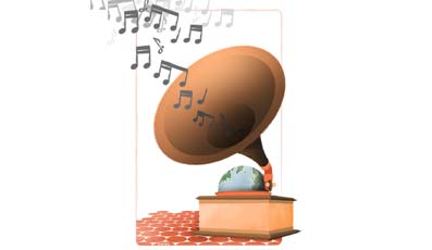 Ilustración de una gramola.