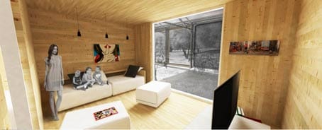 Casa invernadero solar.