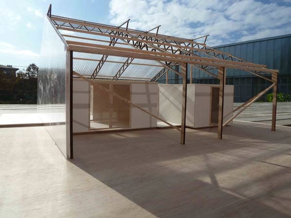 Casa invernadero solar.