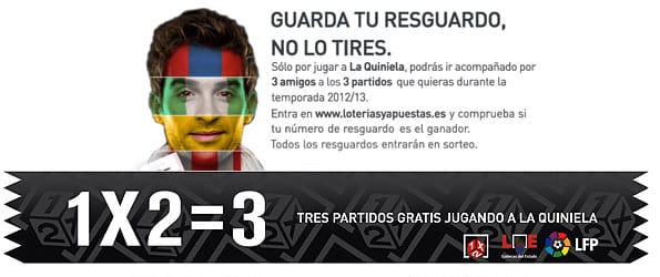Promoción de la Quiniela para ganar entradas para ti y tus amigos para ver los partidos de fútbol de tu equipo.