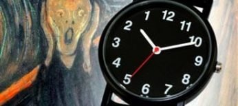 Un reloj junto al célebre cuadro de 'El Grito', de Edward Munch.