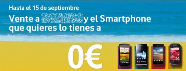 Promoción de teléfono gratis con un operador móvil.