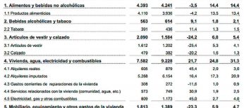 Cada hogar español gasta al año 29.482 euros y la media por persona de gasto es de 11.137 euros anuales