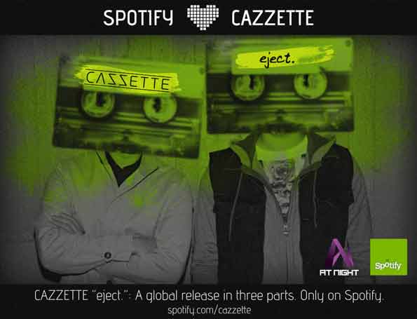 Integrantes del dúo sueco de música electrónica Cazzette, que presentan sólo en Spotify su nuevo álbum.
