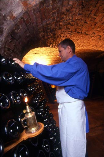 Bodega o cava de champán en la región de Champagne, en Francia.