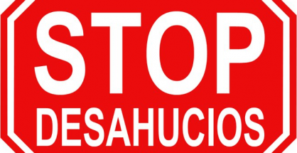 Cartel de 'Stop desahucios'.