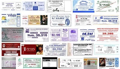 Papeletas de la loteria de Navidad.