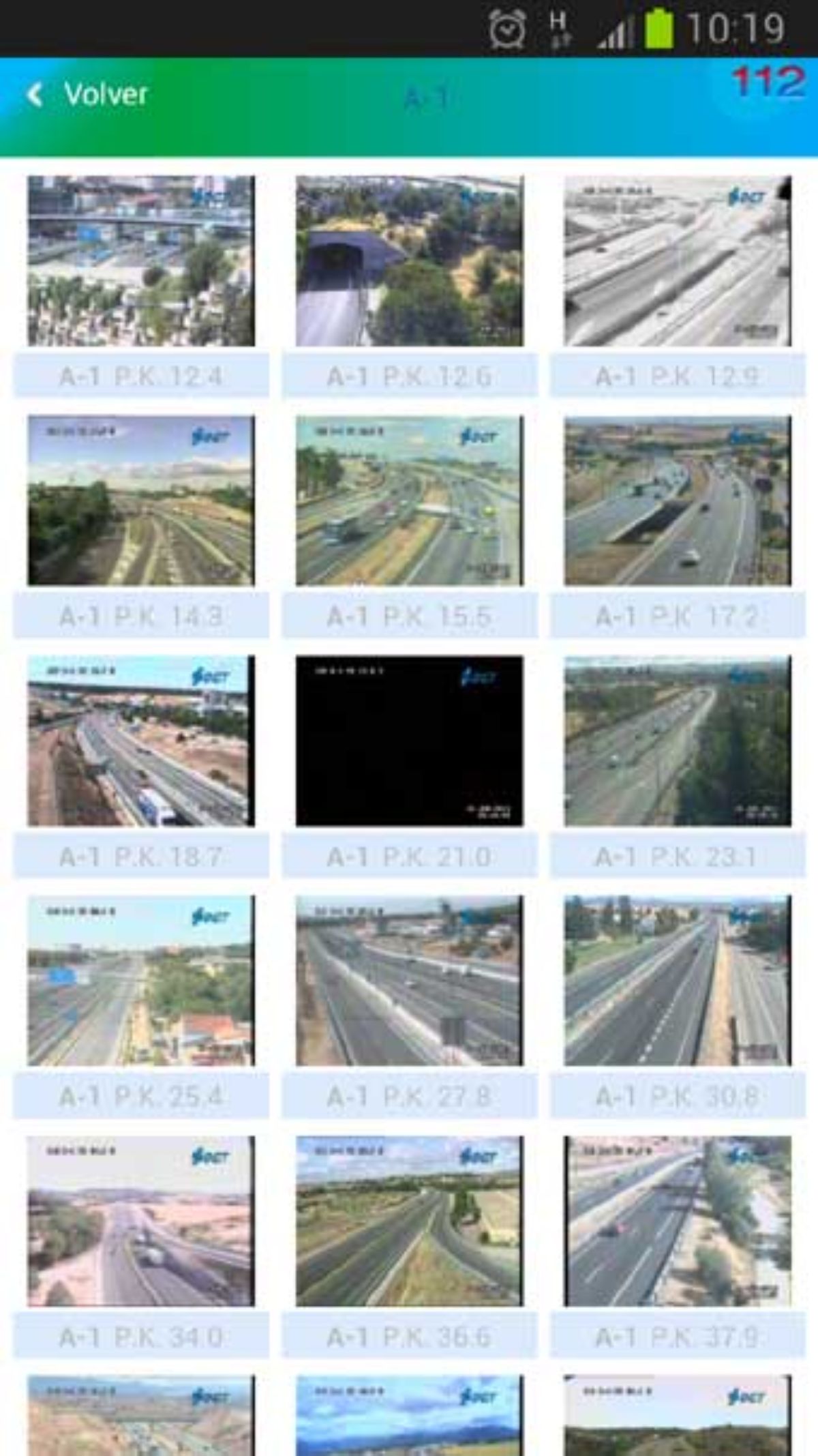 Cámaras en carretera de la nueva app de Tráfico.