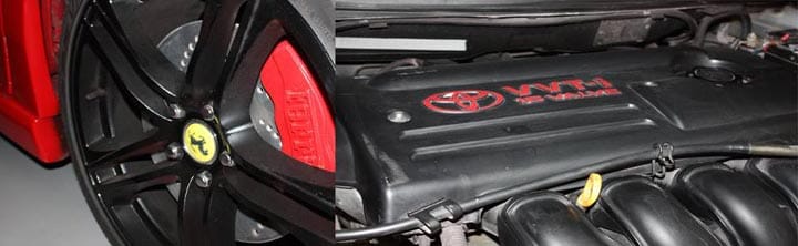 Los Ferrari falsos recreaban con todo lujo de detalles los modelos originales.