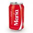 Lata de Coca Cola con el nombre de María.