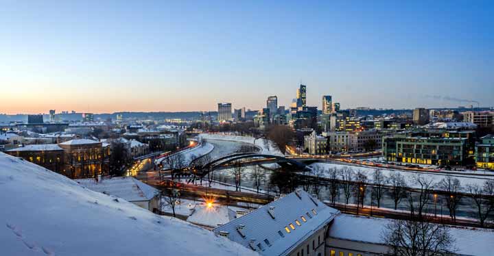 Vilna cubierta de nieve.