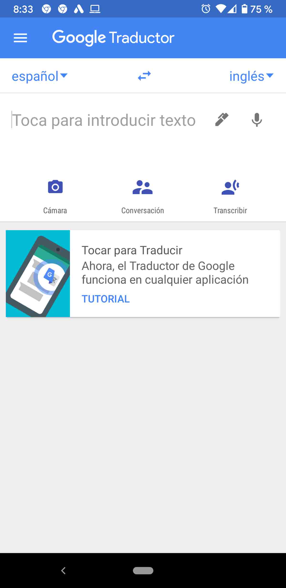 Traducir en tiempo real con el traductor de Google