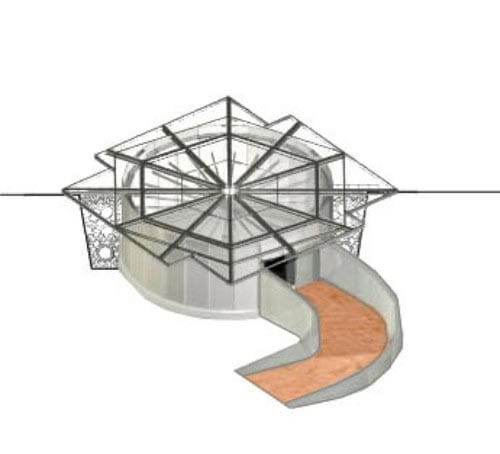 Vista de la estructura metálica giratoria