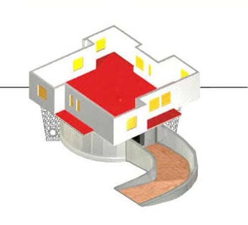 Vivienda sobre estructura giratoria 