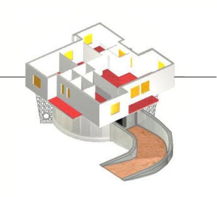 Planos de vivienda y estructura giratoria 
