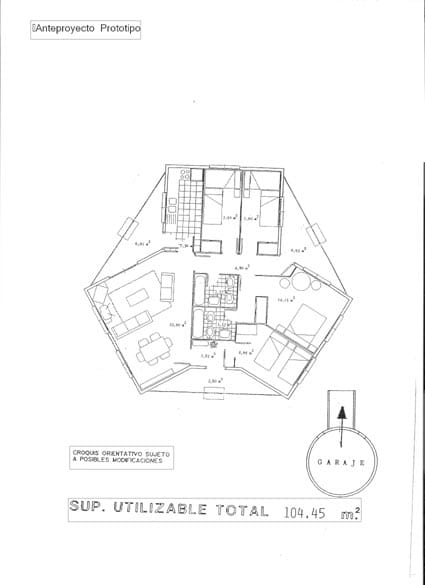 Plano de la base de una casa giratoria