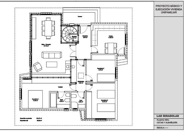 Planos de las habitaciones de una vivienda giratoria