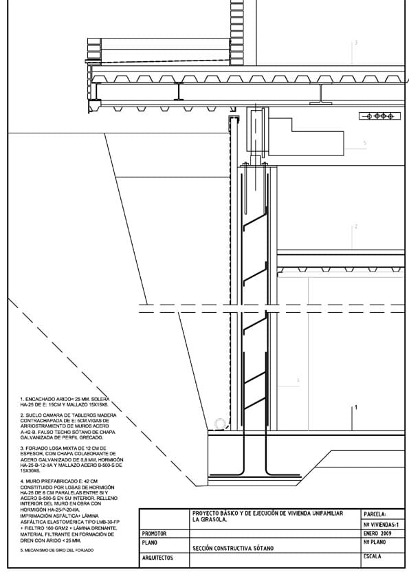 Plano de frente de una estructura de vivienda giratoria