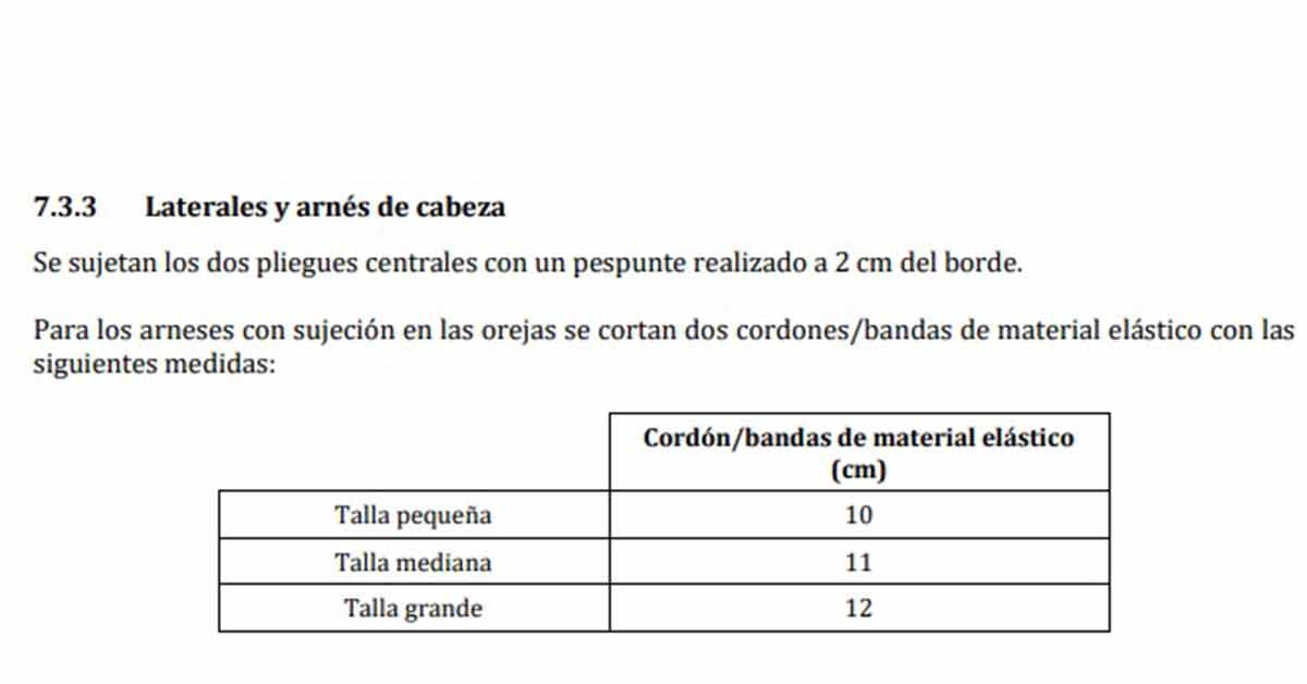 Mascarilla niños según contorno de cabeza