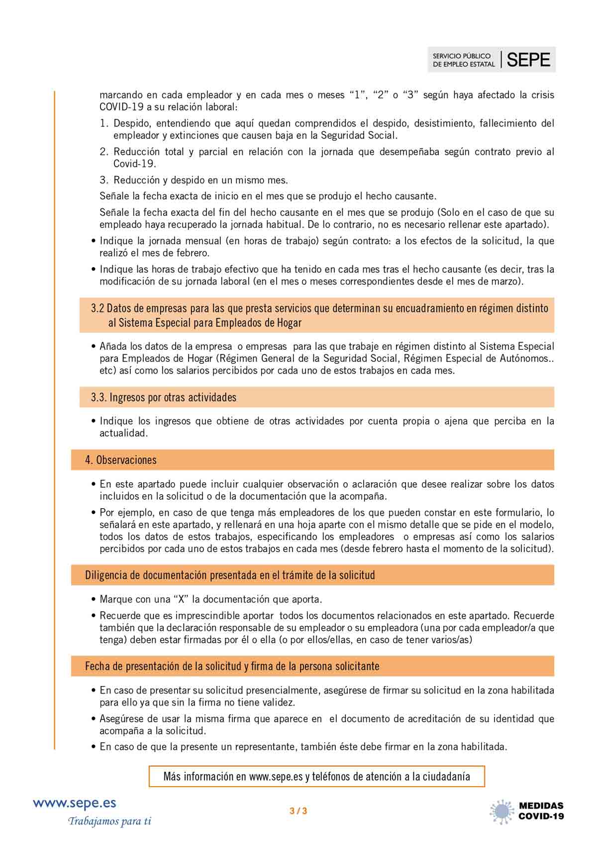Instrucciones solicitud subsidio página 3