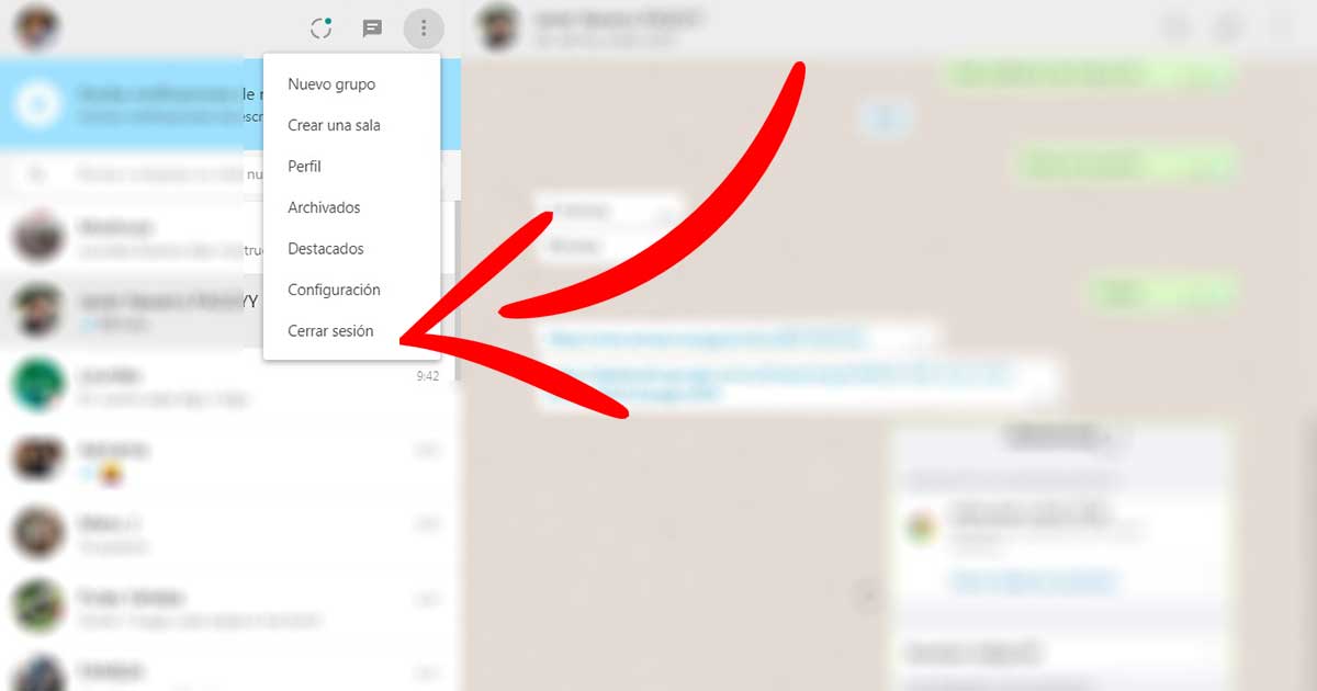 Cómo cerrar sesión en WhatsApp web