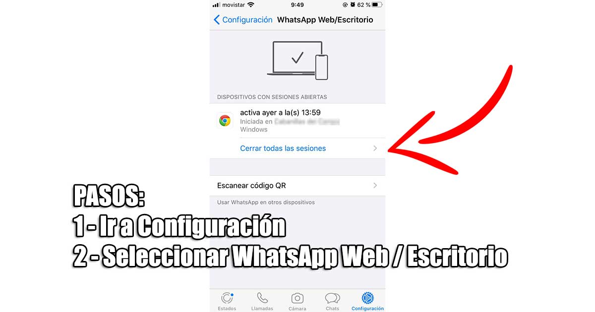 Comprueba los inicios de sesión de tu cuenta de WhatsApp