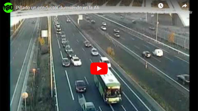 Video del conductor que se quedó dormido en la A6 durante 15 minutos reteniendo el tráfico