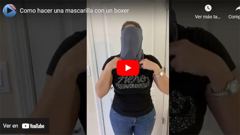 Video explicativo de cómo hacer una mascarilla con unos calzoncillos