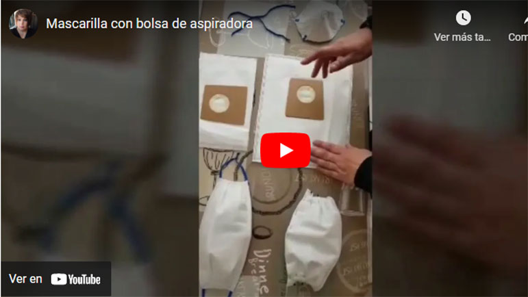 Video explicativo de cómo hacer mascarillas con una bolsa de aspiradora