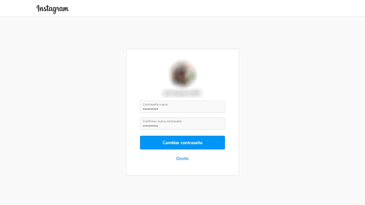 Cambiar la contraseña de Instagram
