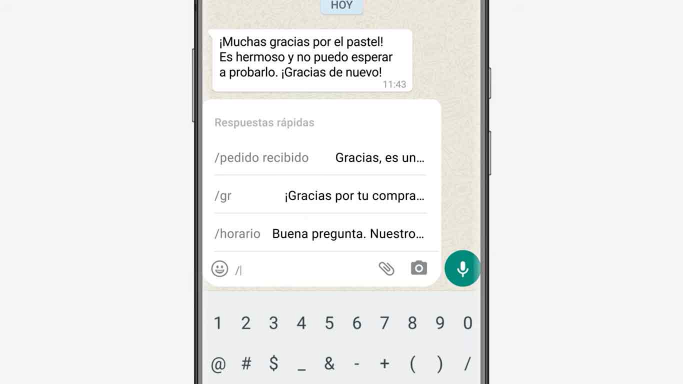 Ejemplo de respuestas rápidas