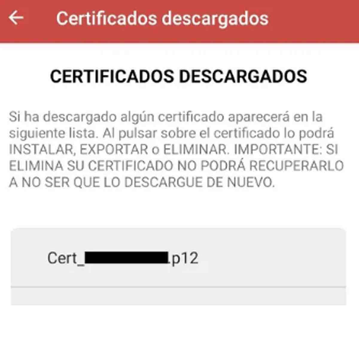 Certificado descargado