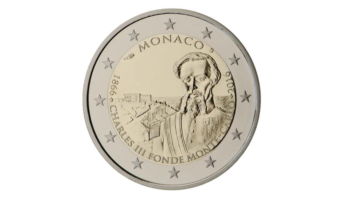 Moneda de dos euros fundación monte carlo