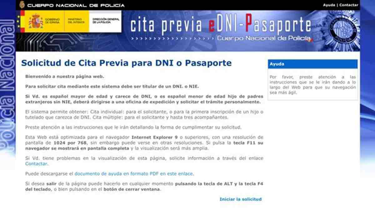 Solicitar cita previa para renovar pasaporte
