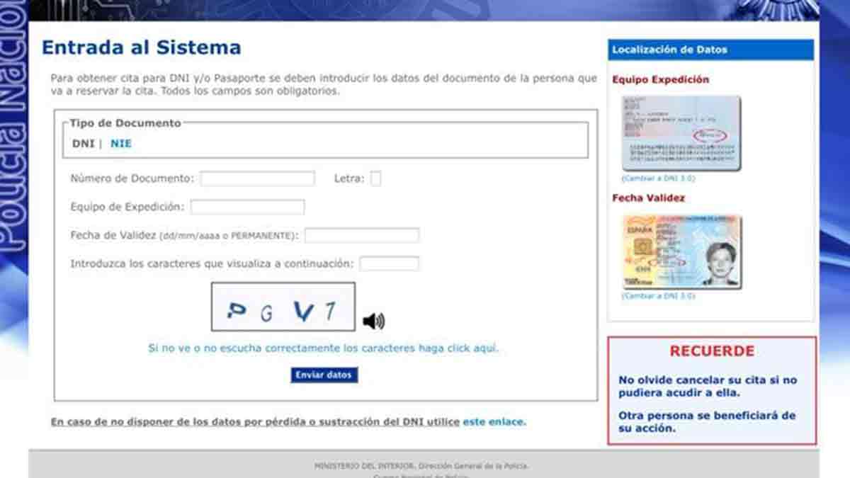 Completar datos para hacer pasaporte