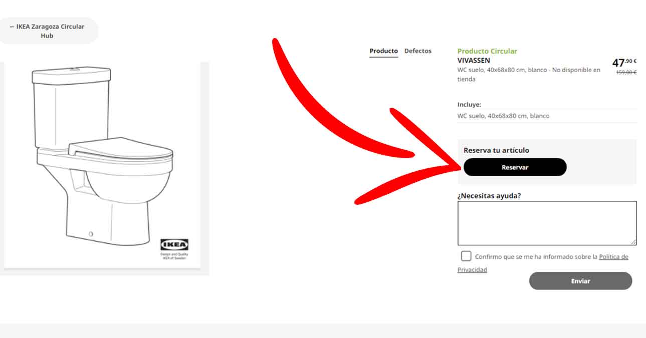 Reservar los artículos en Circular Hub de Ikea