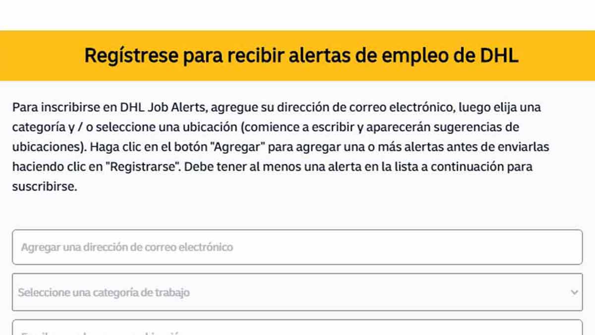 Alertas de ofertas de empleo en DHL