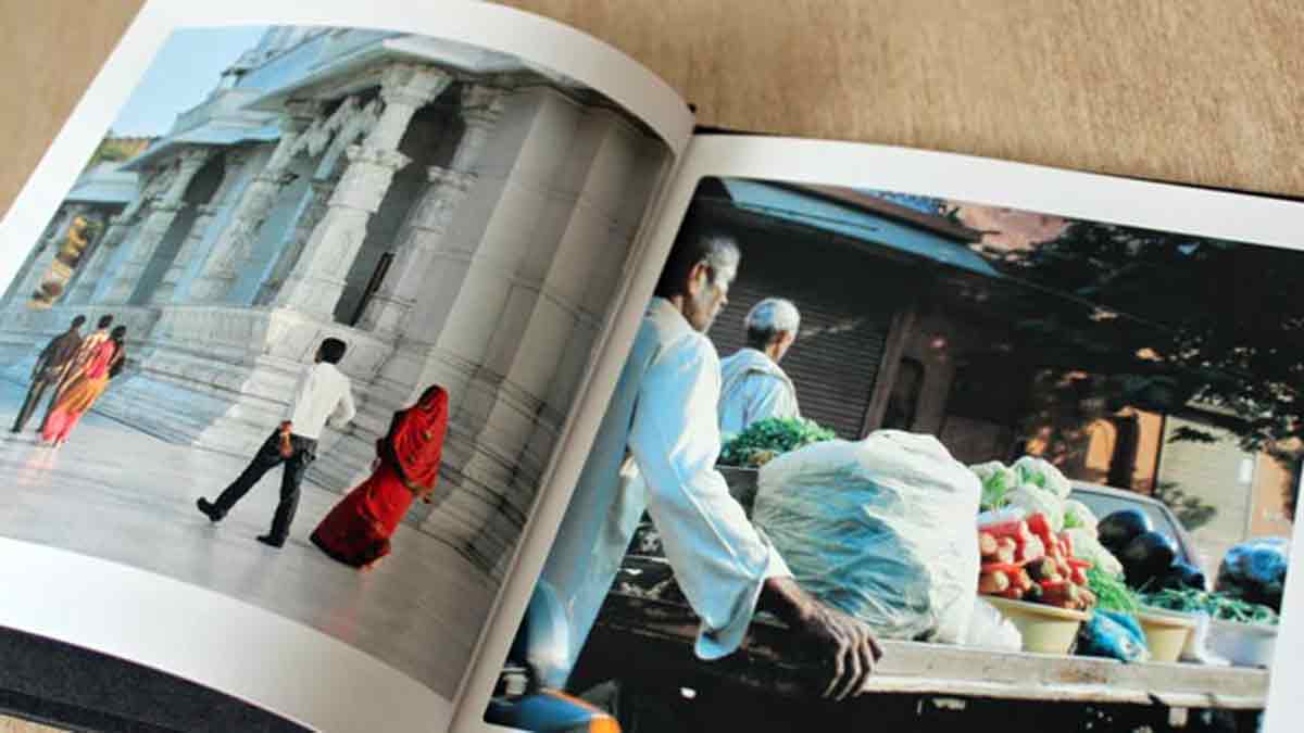 Versión en papel de un álbum de fotos digital