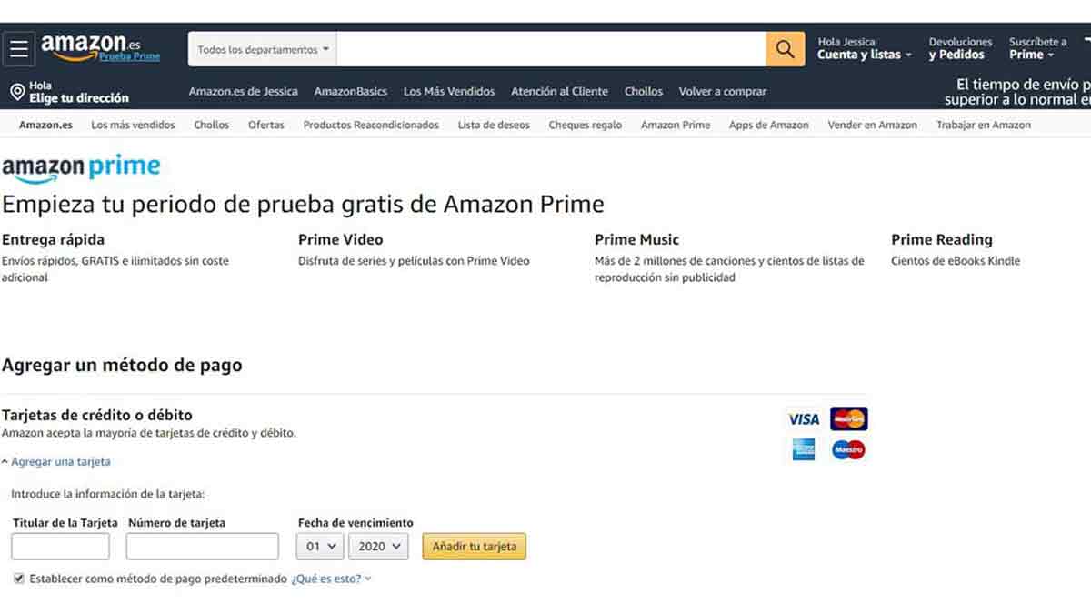 Periodo de prueba gratuito de Amazon Prime Now