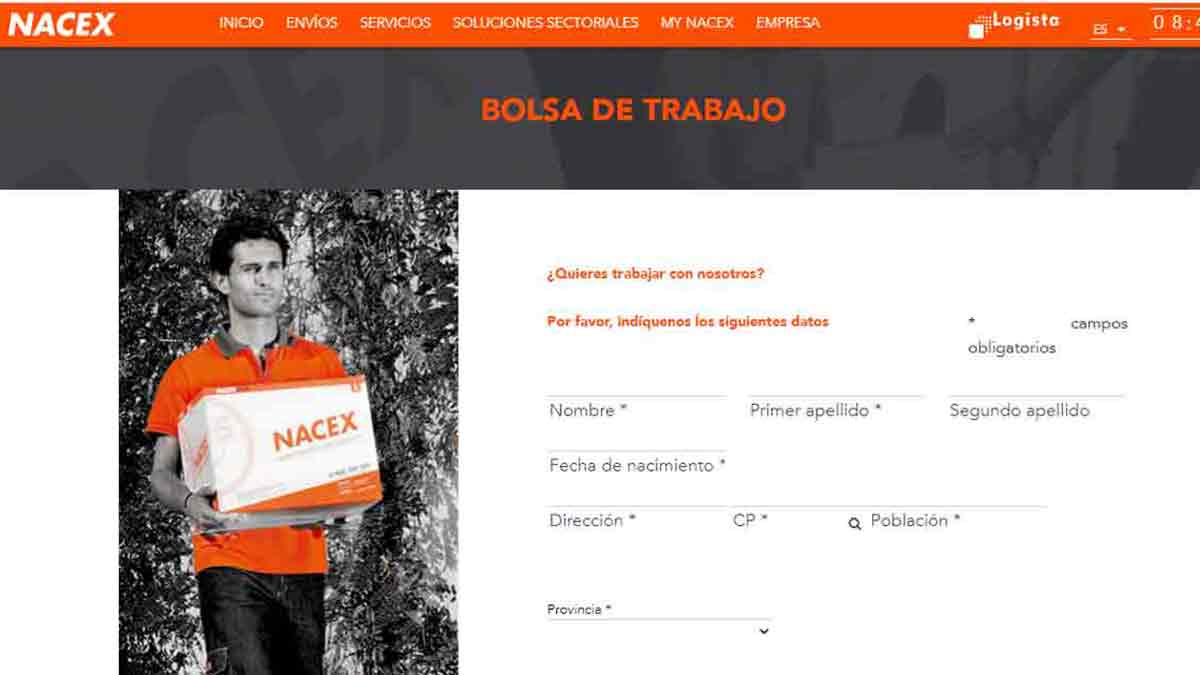 Enviar el currículum al portal de empleo de Nacex