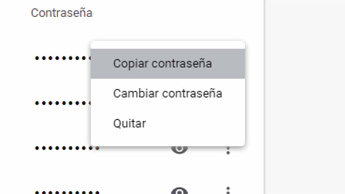 Cambiar una contraseña desde Google