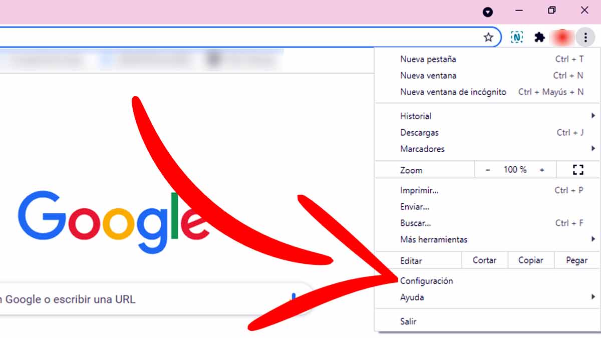 Acceder a la configuración de Google Chrome