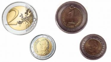 Cuidado no te cambien una lira turca por una moneda de 2 euros
